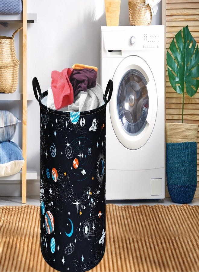 DUYIY Round Laundry Hamper Storage Basket Laundry Organizer Hamper Storage Bins Clothes Box Nursery Hamper Gift Basket with Handles - Image 4